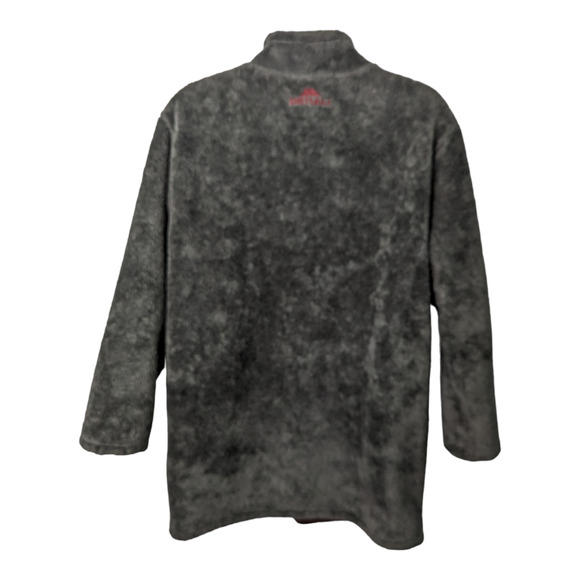 Vintage Denali Reversible Fleece  Coat Leaf Pattern Grey Red Size Small - Picture 4 of 12